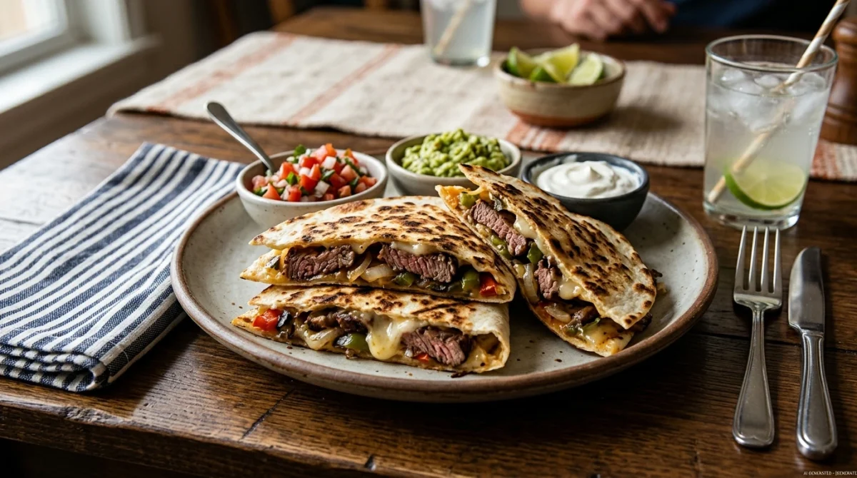 Steak Quesadillas Recipe in serving position